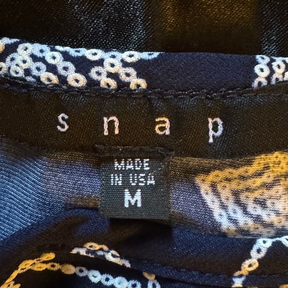 Snap Navy & White Floral Fit & Flare Skater Dress - Size Medium - Picture 5 of 8